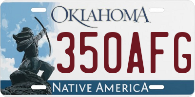 OK license plate 350AFG