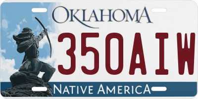 OK license plate 350AIW