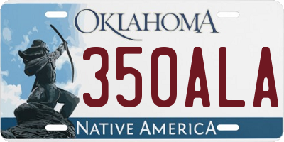 OK license plate 350ALA