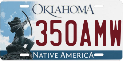 OK license plate 350AMW