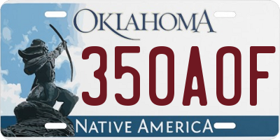 OK license plate 350AOF