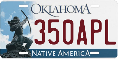 OK license plate 350APL