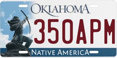 OK license plate 350APM