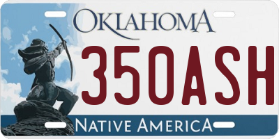 OK license plate 350ASH