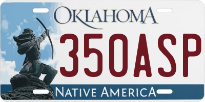 OK license plate 350ASP