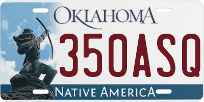 OK license plate 350ASQ