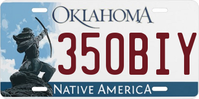 OK license plate 350BIY