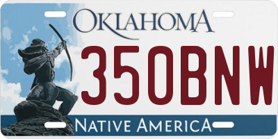 OK license plate 350BNW