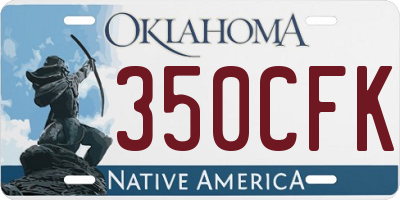 OK license plate 350CFK