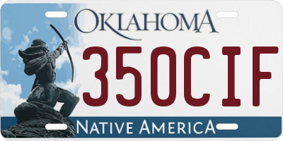 OK license plate 350CIF