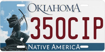 OK license plate 350CIP