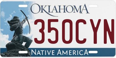 OK license plate 350CYN