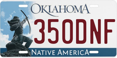 OK license plate 350DNF