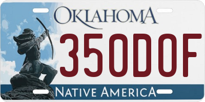 OK license plate 350DOF
