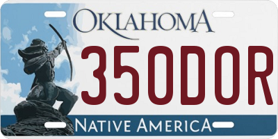 OK license plate 350DOR