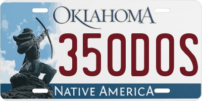 OK license plate 350DOS