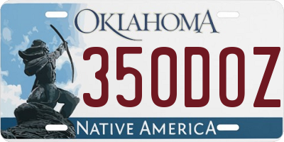 OK license plate 350DOZ