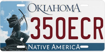 OK license plate 350ECR