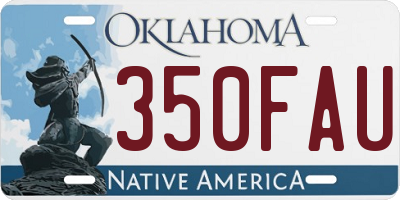 OK license plate 350FAU