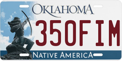 OK license plate 350FIM