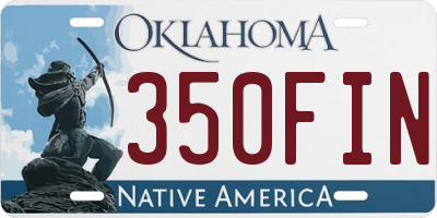 OK license plate 350FIN