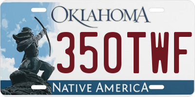 OK license plate 350TWF