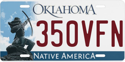 OK license plate 350VFN
