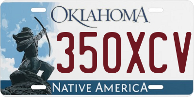 OK license plate 350XCV