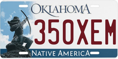 OK license plate 350XEM