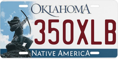 OK license plate 350XLB