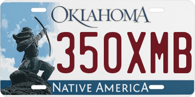OK license plate 350XMB