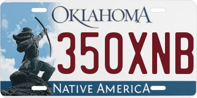 OK license plate 350XNB