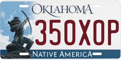OK license plate 350XOP