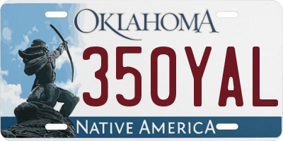 OK license plate 350YAL