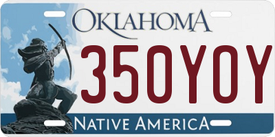 OK license plate 350YOY