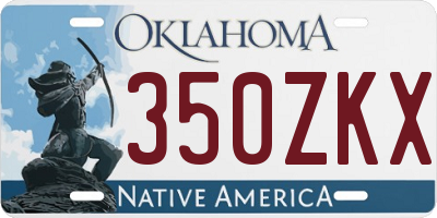 OK license plate 350ZKX