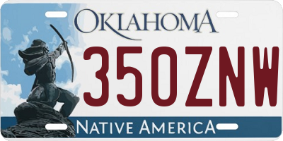 OK license plate 350ZNW