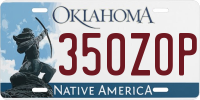 OK license plate 350ZOP