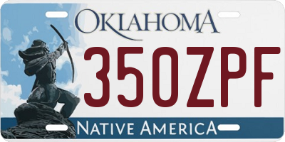 OK license plate 350ZPF