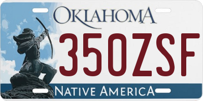 OK license plate 350ZSF