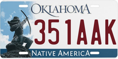 OK license plate 351AAK