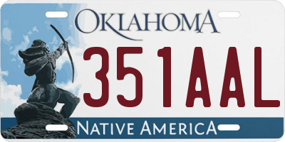 OK license plate 351AAL
