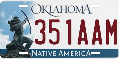 OK license plate 351AAM