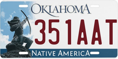 OK license plate 351AAT