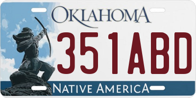 OK license plate 351ABD