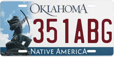 OK license plate 351ABG