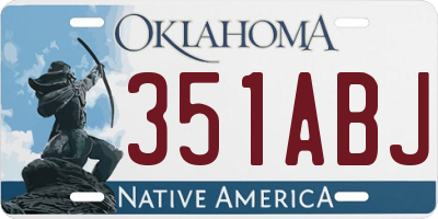 OK license plate 351ABJ