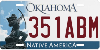 OK license plate 351ABM