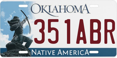 OK license plate 351ABR