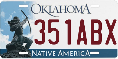 OK license plate 351ABX
